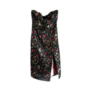 Lulu's Floral Black Midi Dress
